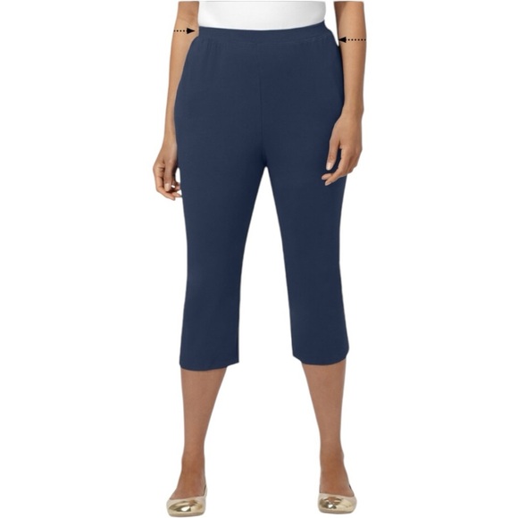 Katherine's Suprima Collection dark blue Capri pockets petite 1XWP / 18-20 WP - Picture 1 of 15
